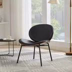 Okak Mid-Century Modern Accent Chairs for Bedroom, Shell Chair Single Side Chair Tripod, Fabric Lounge Chair in Walnut Finish Backrest