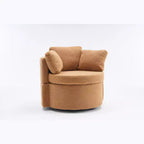 Fauteuils d'appoint modernes pour chambre à coucher, fauteuil pivotant et de rangement en tissu Teddy avec coussin de dossier pour salon