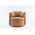 Fauteuils d'appoint modernes pour chambre à coucher, fauteuil pivotant et de rangement en tissu Teddy avec coussin de dossier pour salon