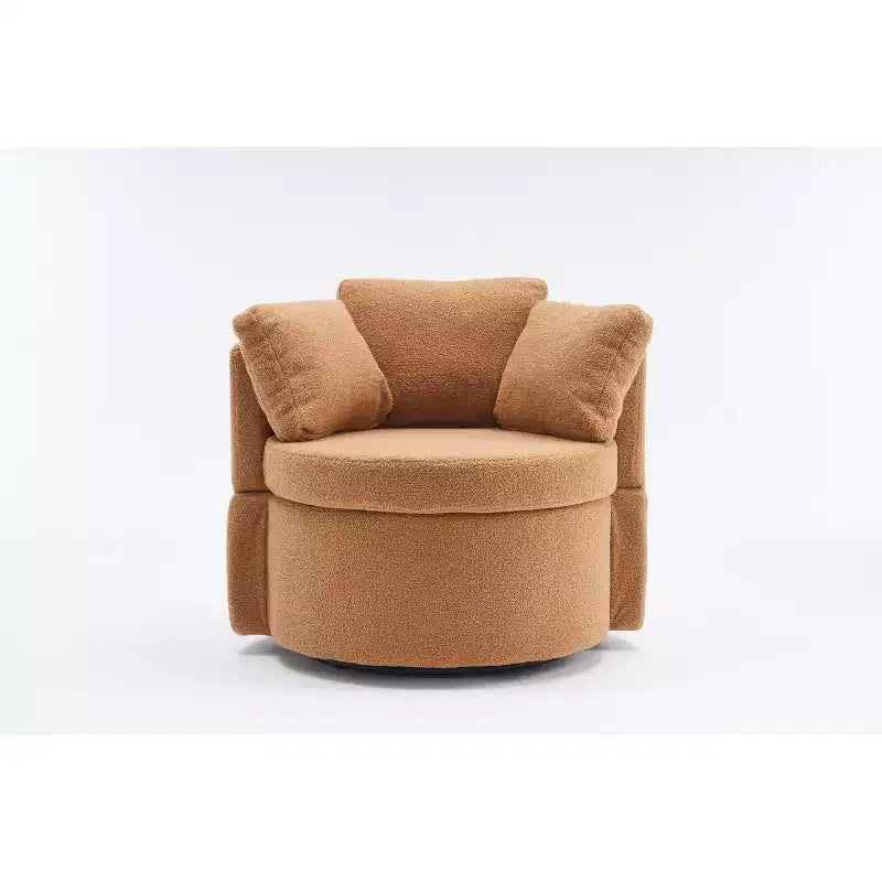 Fauteuils d'appoint modernes pour chambre à coucher, fauteuil pivotant et de rangement en tissu Teddy avec coussin de dossier pour salon