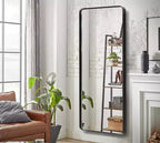 Miroir pleine longueur rectangulaire 71x31, miroir pleine longueur en alliage d'aluminium noir, miroir de courtoisie pour salle de bain, chambre, entrée, salon/dressing