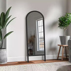 Miroir pleine longueur rectangulaire 71x31, miroir pleine longueur en alliage d'aluminium noir, miroir de courtoisie pour salle de bain, chambre, entrée, salon/dressing