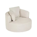 Fauteuil d'appoint en velours côtelé, Fauteuil rond à dossier rembourré, Canapé simple moderne pour Salon, Bureau et Appartement