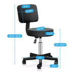 Tabouret de bar roulant Chaise de beauté de salon de massage hydraulique réglable avec dossier