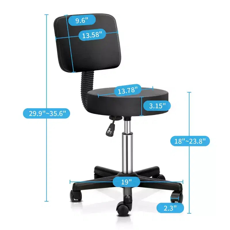 Tabouret de bar roulant Chaise de beauté de salon de massage hydraulique réglable avec dossier