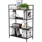 4 Tier Bookshelf, Large Bookcase w/Steel Frame, Industrial Book Shelves for Home Office, Rustic Book Shelf Organization & Storage for Bedroom