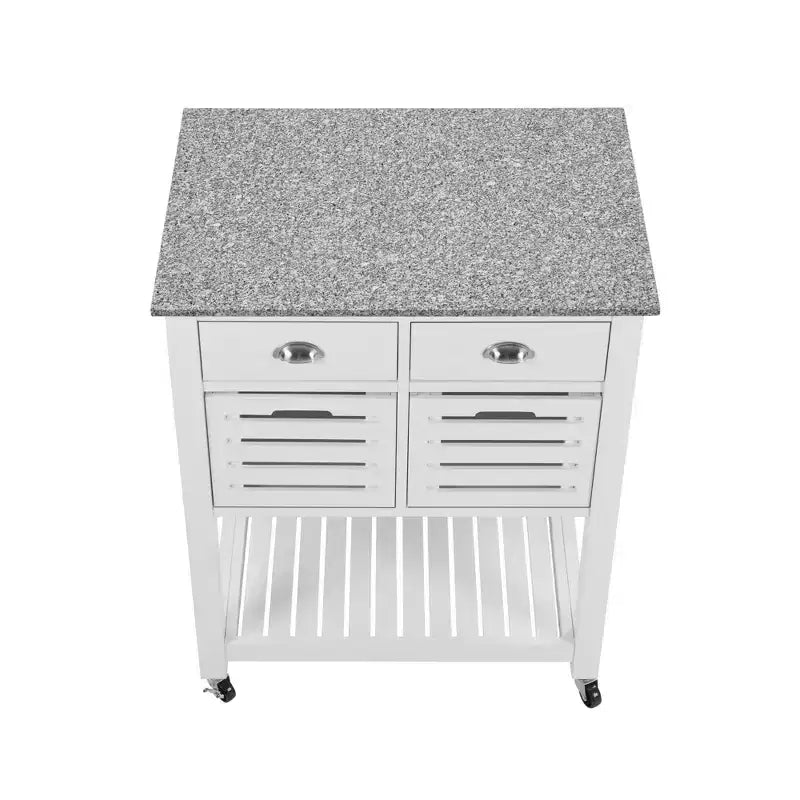 30Chariot de service de cuisine mobile avec plateau en marbre, tiroir et panier de rangement coulissant