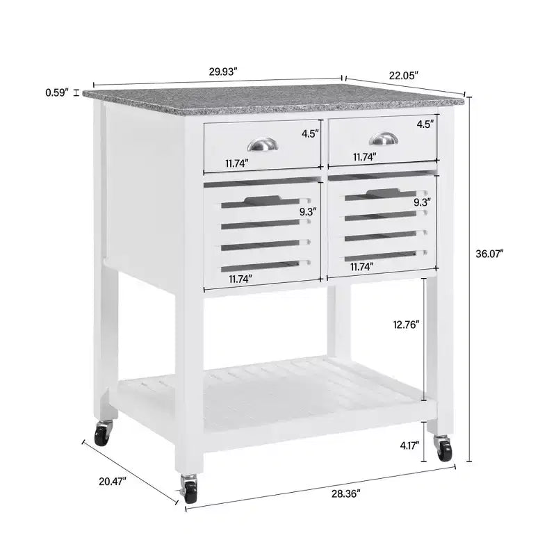 30Chariot de service de cuisine mobile avec plateau en marbre, tiroir et panier de rangement coulissant
