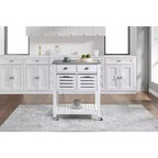 30Chariot de service de cuisine mobile avec plateau en marbre, tiroir et panier de rangement coulissant