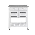 30Chariot de service de cuisine mobile avec plateau en marbre, tiroir et panier de rangement coulissant