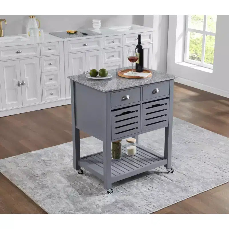 30Chariot de service de cuisine mobile avec plateau en marbre, tiroir et panier de rangement coulissant