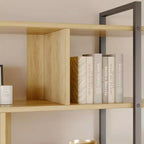 Étagère à 5 niveaux avec armoire de rangement et porte, bibliothèque industrielle de 180,6 cm de haut avec étagères ouvertes pour salon et chambre