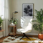 Fauteuil pivotant d'appoint pour petits espaces, rembourré, beige