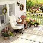 Fauteuil pivotant d'appoint pour petits espaces, rembourré, beige