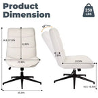 Fauteuil pivotant d'appoint pour petits espaces, rembourré, beige
