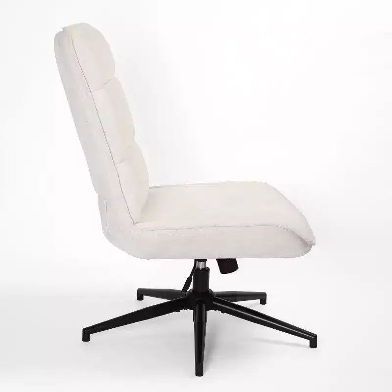Fauteuil pivotant d'appoint pour petits espaces, rembourré, beige