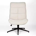 Fauteuil pivotant d'appoint pour petits espaces, rembourré, beige