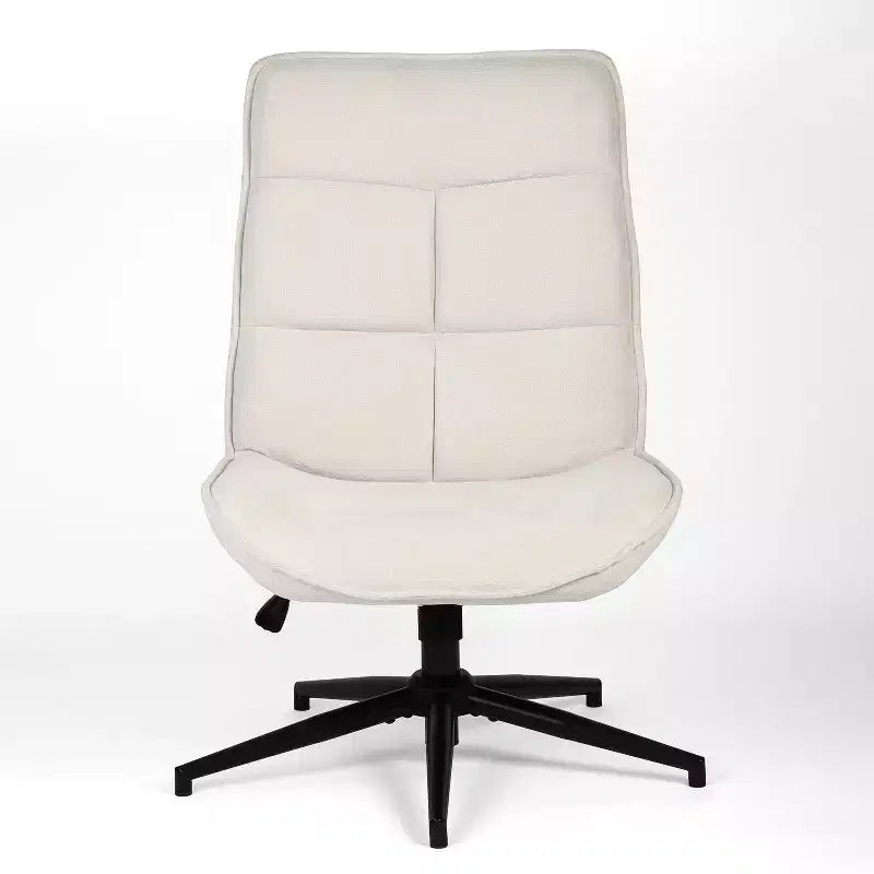 Fauteuil pivotant d'appoint pour petits espaces, rembourré, beige