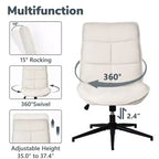 Fauteuil pivotant d'appoint pour petits espaces, rembourré, beige