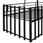 Lit mezzanine Metal House pour enfants, cadre de lit mezzanine double avec toit et fenêtre