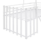 Lit mezzanine Metal House pour enfants, cadre de lit mezzanine double avec toit et fenêtre