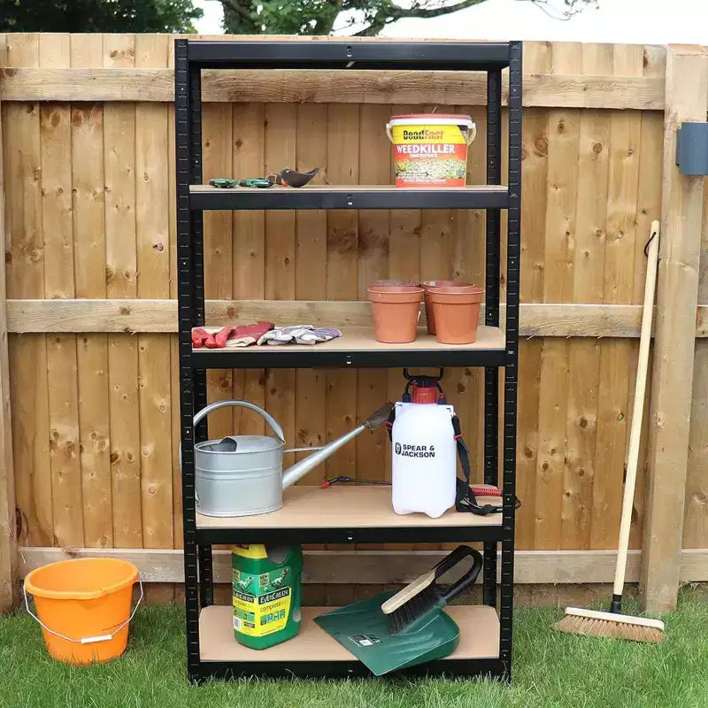 Étagère de rangement à 5 niveaux, étagère de rangement robuste en métal pour garage, étagères de rangement réglables à 5 niveaux pour cuisine, sous-sol, garage 60x40x120cm