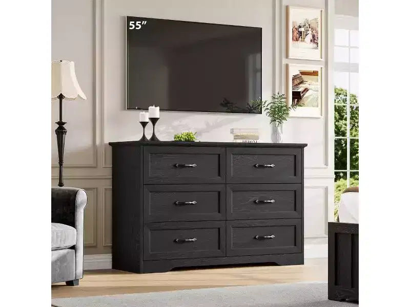 6 Commodes de Chambre, Commode de Rangement, Commode Moderne de Style Ferme en Bois, Commode Organiseur de Rangement