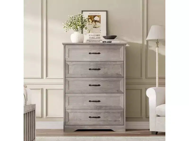 6 Commodes de Chambre, Commode de Rangement, Commode Moderne de Style Ferme en Bois, Commode Organiseur de Rangement