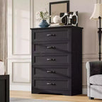 6 Commodes de Chambre, Commode de Rangement, Commode Moderne de Style Ferme en Bois, Commode Organiseur de Rangement