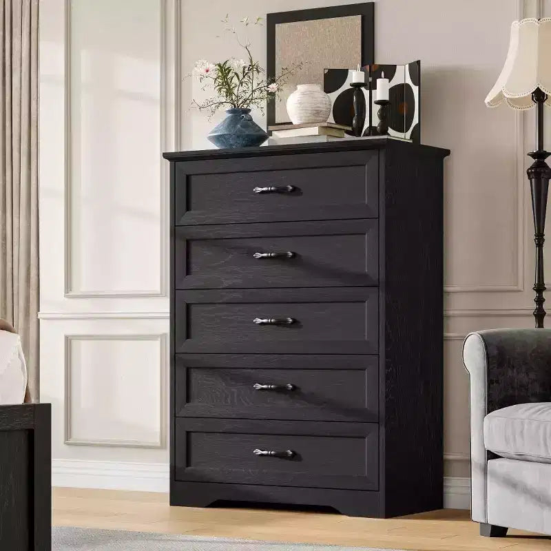 6 Commodes de Chambre, Commode de Rangement, Commode Moderne de Style Ferme en Bois, Commode Organiseur de Rangement