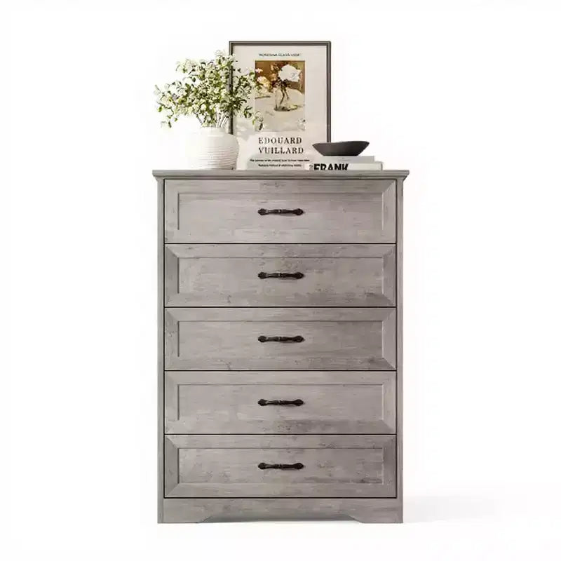 6 Commodes de Chambre, Commode de Rangement, Commode Moderne de Style Ferme en Bois, Commode Organiseur de Rangement