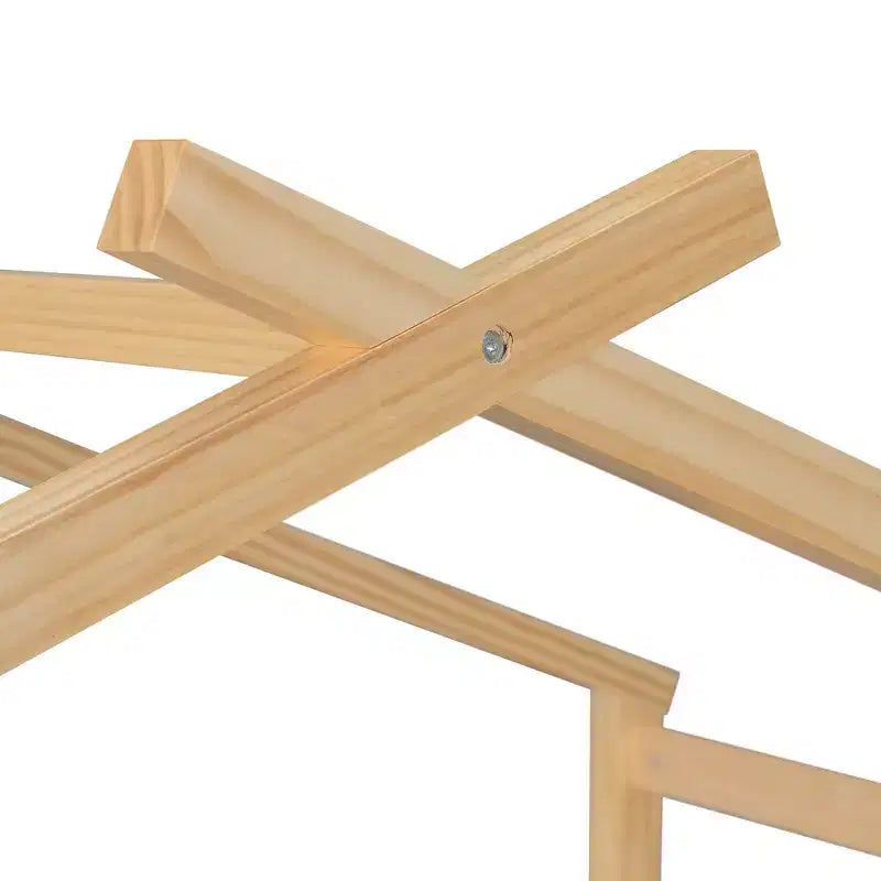 Lit cabane en bois de taille double avec lit gigogne de taille double