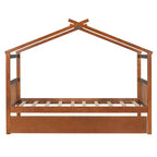 Lit cabane en bois de taille double avec lit gigogne de taille double