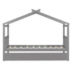 Lit cabane en bois de taille double avec lit gigogne de taille double