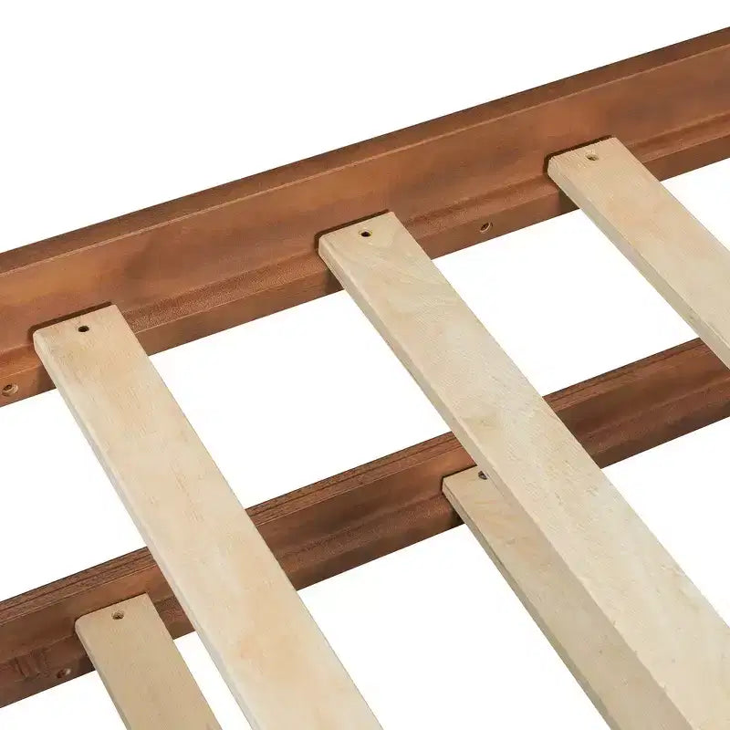 Lit cabane en bois de taille double avec lit gigogne de taille double