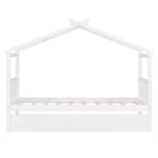 Lit cabane en bois de taille double avec lit gigogne de taille double