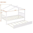 Lit cabane en bois de taille double avec lit gigogne de taille double