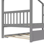 Lit cabane en bois de taille double avec lit gigogne de taille double
