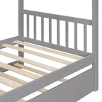 Lit cabane en bois de taille double avec lit gigogne de taille double