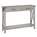 Console de 31 pouces avec tiroirs et étagère ouverte, table de canapé étroite à 2 niveaux pour entrée, salon, couloir