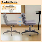 Chaise de bureau, Chaise Criss Cross avec fonction de balancement et hauteur réglable, Chaise pivotante sans accoudoirs confortable, Chaise roulante pour les jambes croisées, capacité de 136 kg