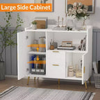 Meuble de rangement 40" avec buffet, 2 tiroirs et 2 portes, armoire de rangement de cuisine avec bar à café pour salle à manger, entrée