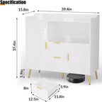 Meuble de rangement 40" avec buffet, 2 tiroirs et 2 portes, armoire de rangement de cuisine avec bar à café pour salle à manger, entrée