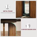 Table de salle à manger ronde extensible de 47 à 63 po pour 4 à 8 personnes, table de cuisine de style campagnard en bois avec pieds plus larges, support métallique, ovale, pour le dîner, la cuisine