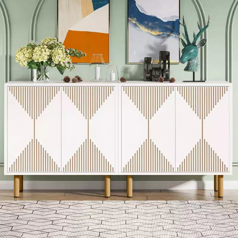 Armoire de rangement moderne blanche de 150 cm