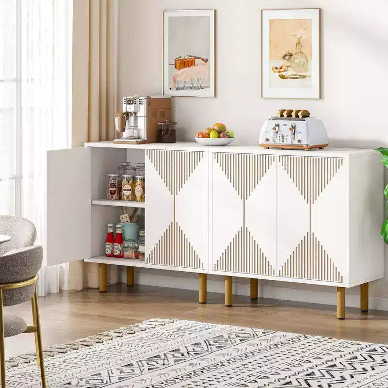 Armoire de rangement moderne blanche de 150 cm