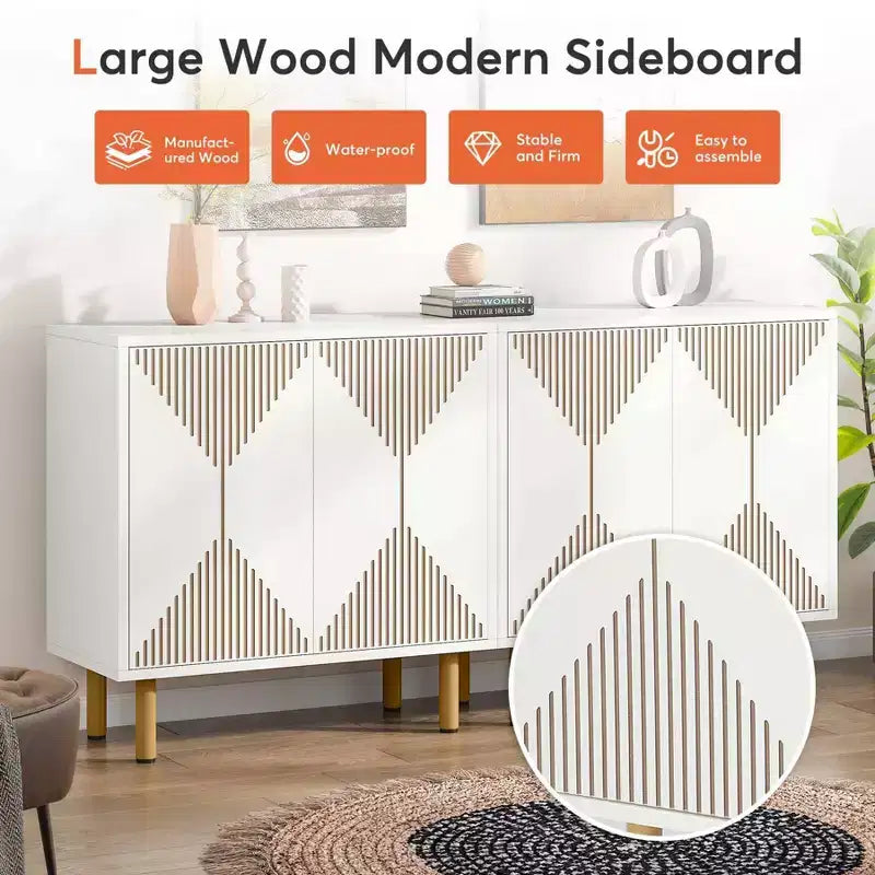 Armoire de rangement moderne blanche de 150 cm