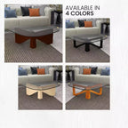 Table Basse Collection avec Plateau en Verre Triangulaire et Base en Frêne Brillant pour la Maison, le Salon, le Bureau