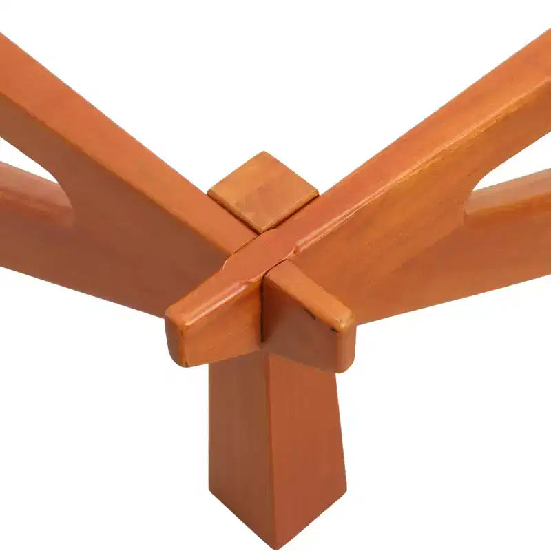 Table Basse Collection avec Plateau en Verre Triangulaire et Base en Frêne Brillant pour la Maison, le Salon, le Bureau