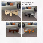 Table Basse Collection avec Plateau en Verre Triangulaire et Base en Frêne Brillant pour la Maison, le Salon, le Bureau